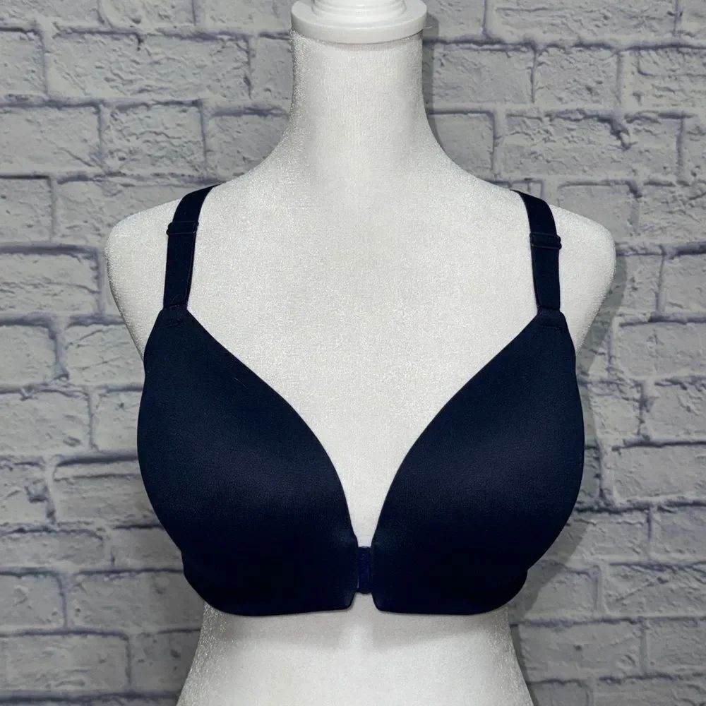 Soma 34DD Enbliss Front-Close Racerback Underwire Bra Nightfall Navy